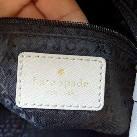 Kate Spade Felix Satchel Leather Bag Cream Black - Picture 12 of 16